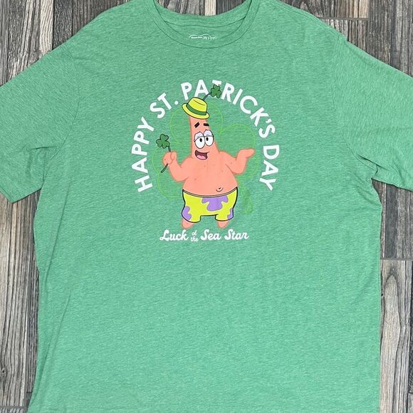 ☘️ SPONGEBOB PATRICK Heather Green St. Patrick's Graphic T-Shirt 3XL - PERFECT - Picture 1 of 8